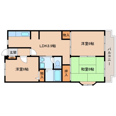 生駒駅 徒歩10分 3階の物件間取画像